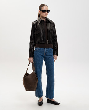 Khaite Коричневый свитер Davin из кашемира с короткими рукавами 9820650