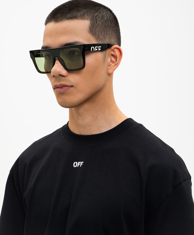 Off-White Чорні сонцезахисні окуляри Columbus з логотипом OW10011050146 зображення 2