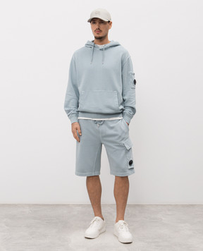 C.P. Company Блакитне худі з патчем логотипа MSS037A110044R