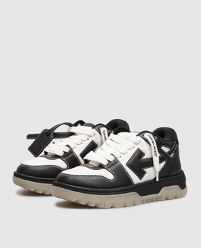 Off-White Черные кожаные кроссовки Out Of Office Chunky Varsity OF05742001