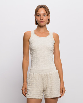 Off-White Бежевий топ у візерунок логотипа 29A00710T