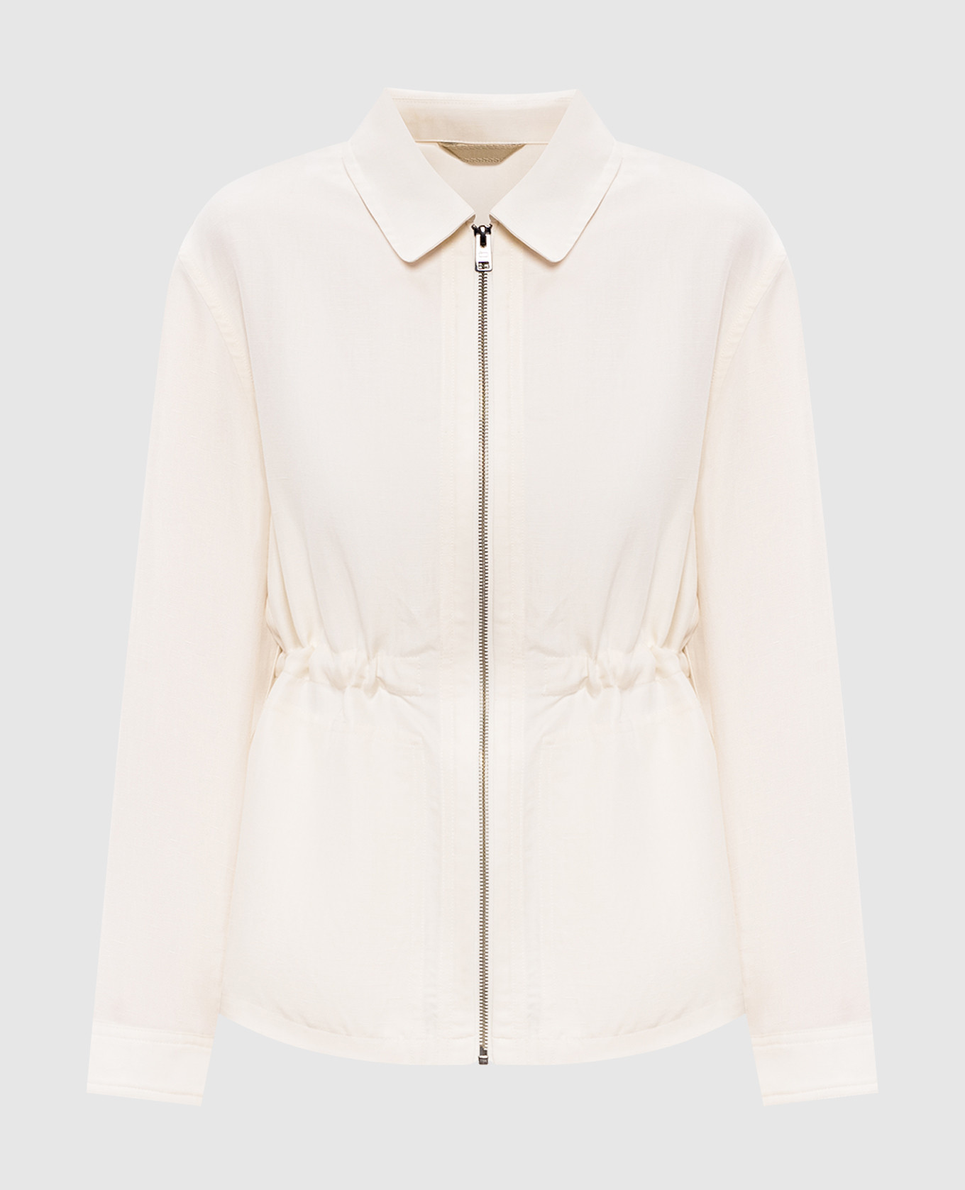 Куртка цвета айвори с леном