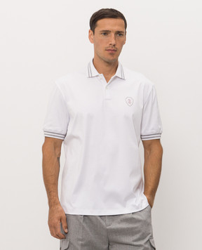 Brunello Cucinelli Белое поло с эмблемой M0B133940T