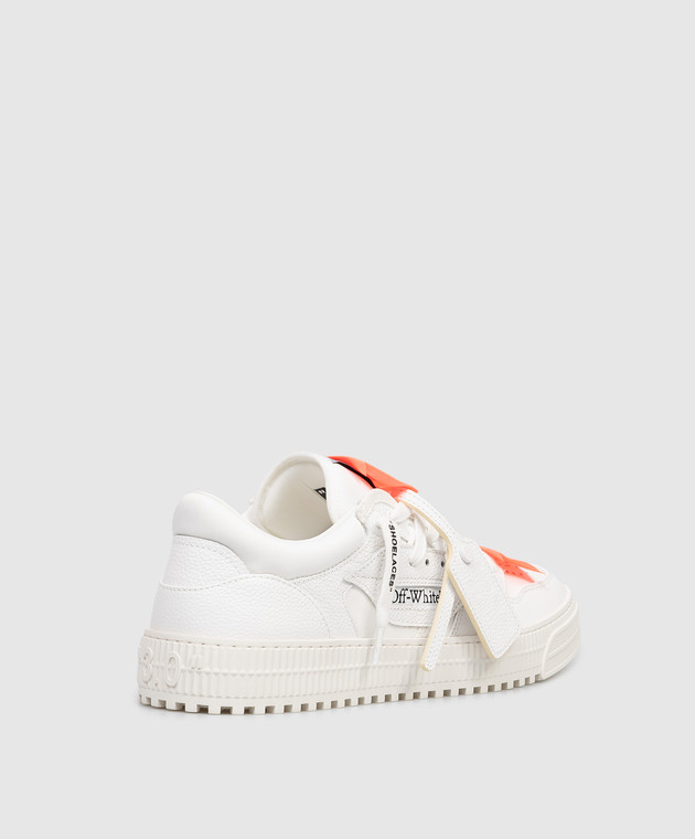 Off-White Білі комбіновані кросівки 3.0 Court з нашивками OMIA29KC99LEA001 зображення 3