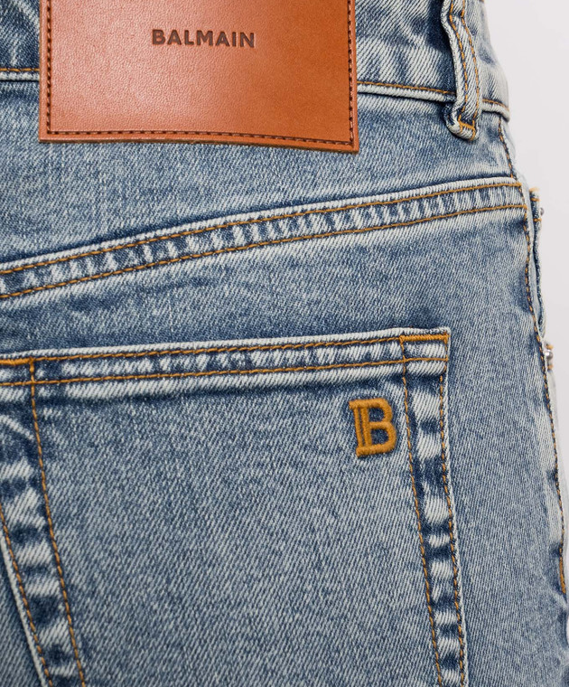 Balmain Блакитні джинси кльош з патчем логотипа PA0000000008 зображення 5