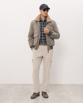 Brunello Cucinelli Синяя рубашка в клеточку MY6553059