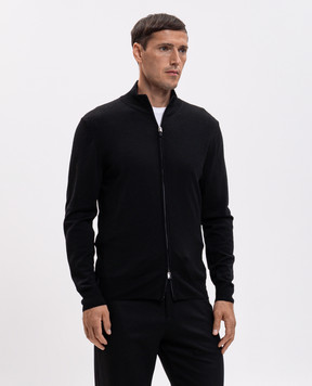 Canali Черный кардиган из шерсти MK01149C0022