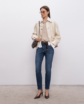 Brunello Cucinelli Сині джинси з патчем MB065P5679