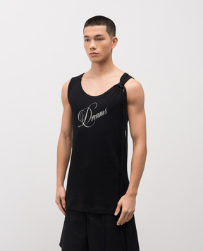 Ann Demeulemeester Черная майка Seva в рубчик B0013829FA659