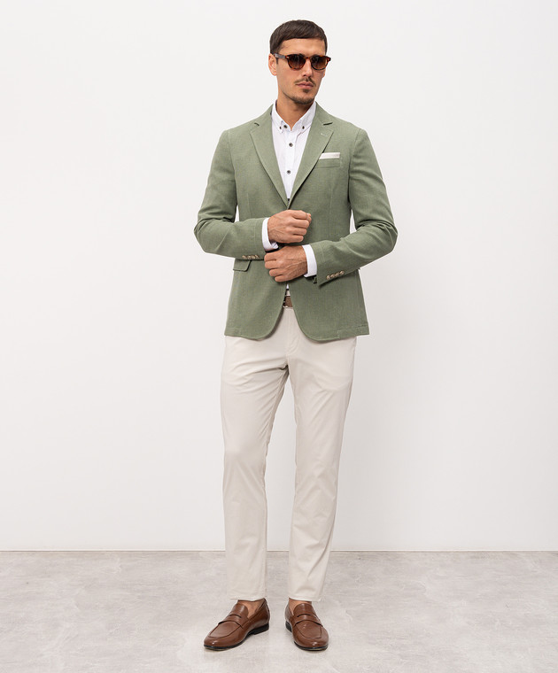 Florentino Зеленый пиджак с льном 126367610303 изображение 2