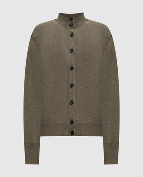 Peserico Кардиган с шерстью цвета хаки с люрексом S99429F1409771
