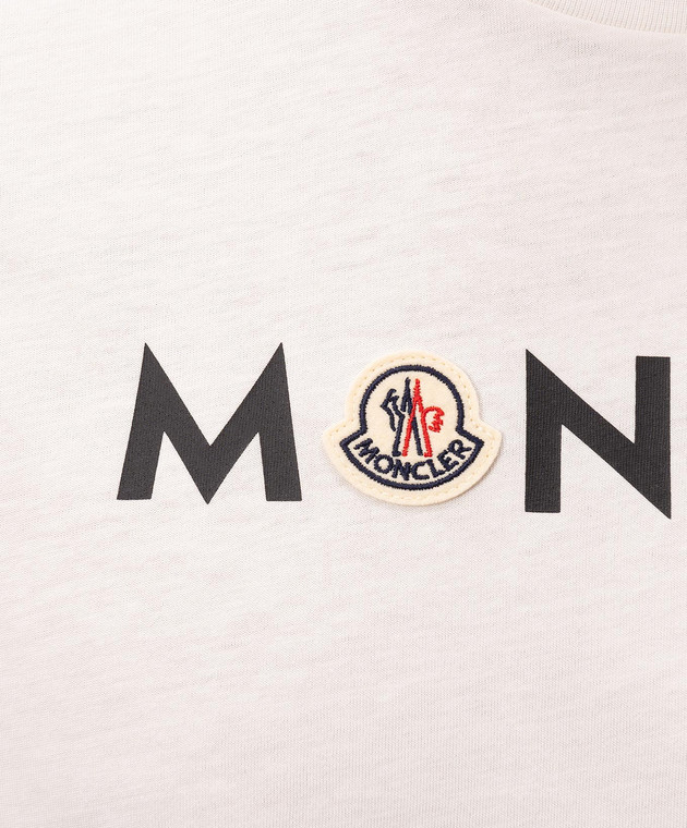 Moncler Футболка цвета айвори с принтом логотипа L20918C0005189B8Q изображение 5