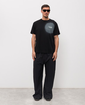 Maison Margiela MM6 Чорна футболка з принтом Spray SH0GC0067M20048