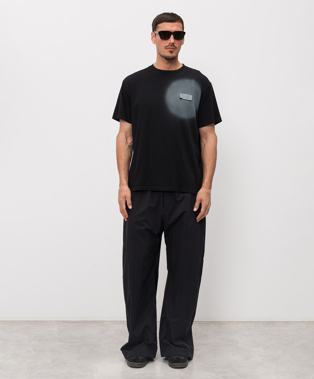 Maison Margiela MM6 Чорна футболка з принтом Spray SH0GC0067M20048 зображення 2