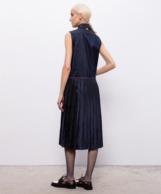 Thom Browne Синя сукня-сорочка із шовку FDSF57U00804 зображення 3