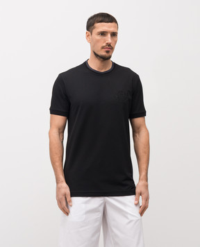 Dolce&Gabbana Чорна футболка з вишивкою логотипа G8SW4ZHU7W9