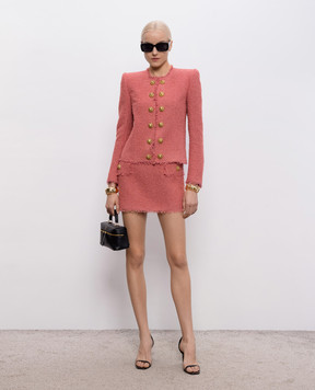 Balmain Рожевий твідовий жакет з вовною GF0SM508WD60