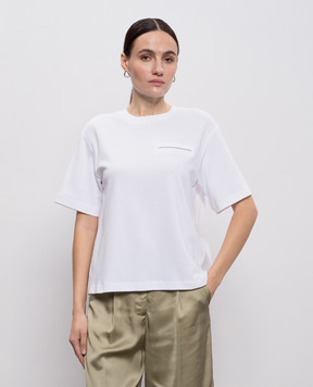 Peserico Біла футболка з ланцюжком A06235J05635C