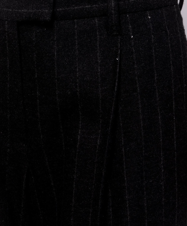 Brunello Cucinelli Темно-серые брюки с шерстью в полоску MG576P8884 изображение 4