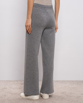 Max Mara Серые меланжевые штаны PIETRA из шерсти и кашемира SMMPIETRA