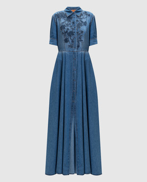 Ermanno Scervino Life Синя сукня-сорочка з ефектом деніму D484Q716YKR