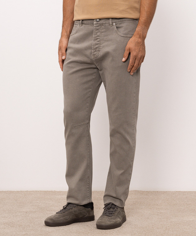 Brunello Cucinelli Джинсы цвета хаки M277PX1290 изображение 3