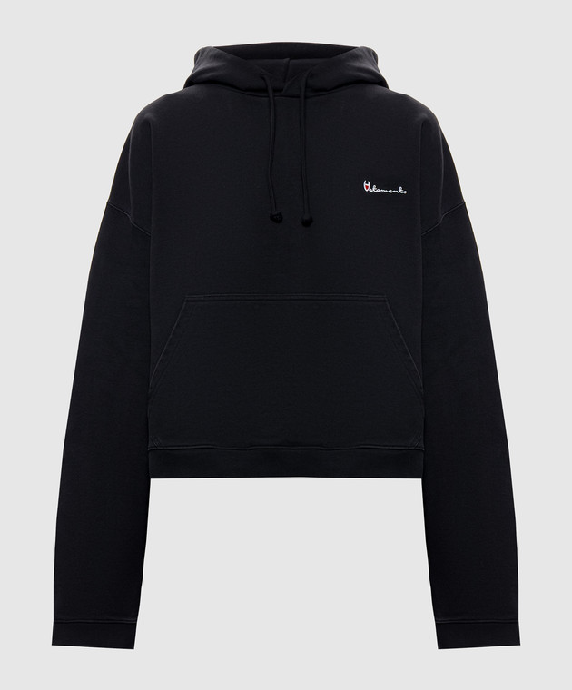 Vetements Черное двустороннее худи с вышивкой логотипа MH27HD226B