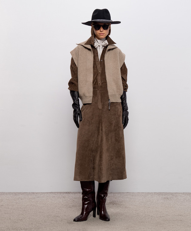 Brunello Cucinelli Коричневий жилет з кашеміру M12237846 зображення 2