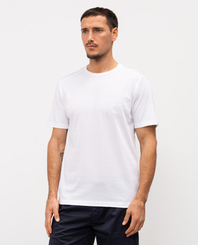 Stefano Ricci Белая футболка с вышивкой логотипа MNH6105090803