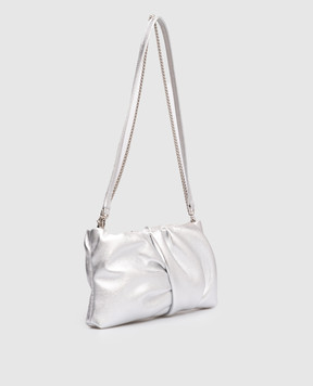 Jimmy Choo Сріблястий шкіряний клатч Bonny BONNYCLUTCHMNA