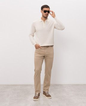 Canali Бежевые джинсы с логотипом патча PD0163791719