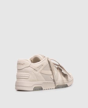 Off-White Бежевые замшевые кроссовки Out Of Office OWIA259S26LEA004