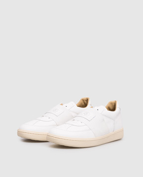 Maison Margiela MM6 Дитячі білі шкіряні кросівки з нашивкою логотипа 824263640