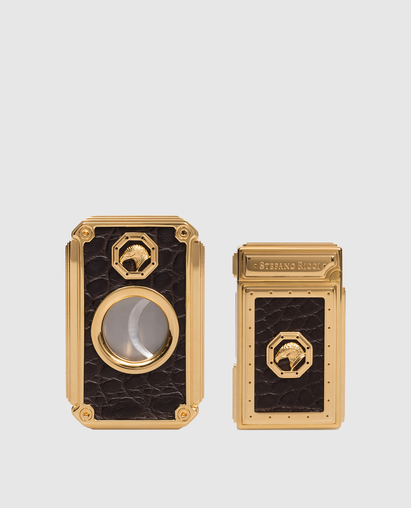 Набор сигарных аксессуаров с фактурной эмблемой