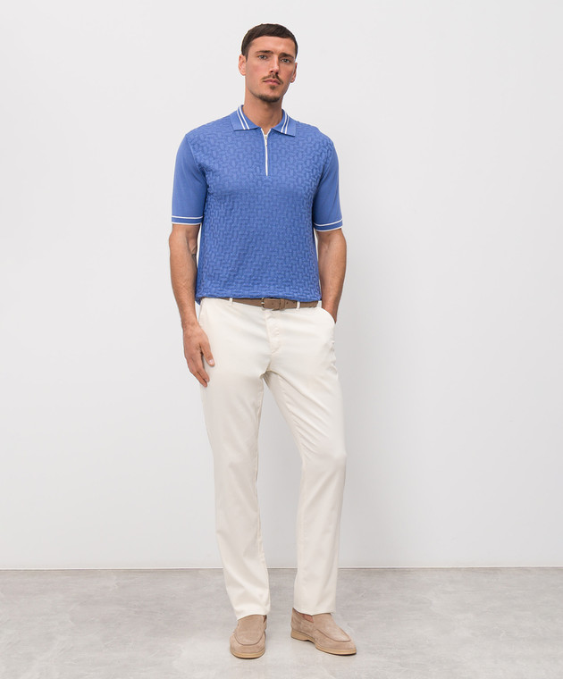 Castangia dal 1850 Синє поло з шовком NC04 зображення 2