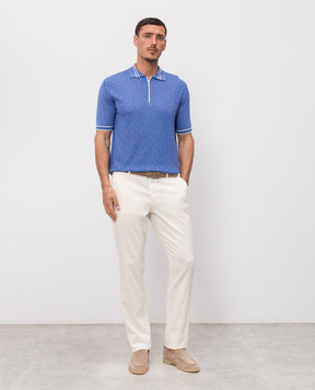 Castangia dal 1850 Синє поло з шовком NC04