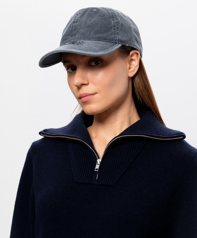 Maison Margiela MM6 Серая кепка с вышивкой эмблемы S62TC0046M13318 изображение 2