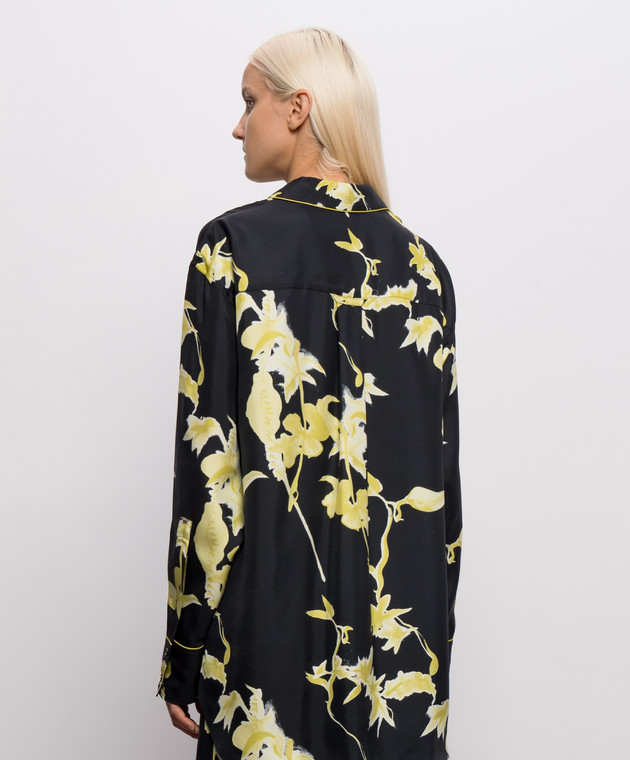 Max Mara Sportmax Черная блуза MANDARE из шелка SPXMANDARE изображение 4