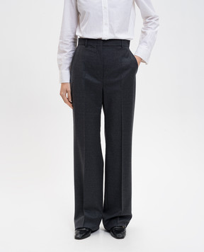 Max Mara Сірі штани Lambro з вовни LAMBRO