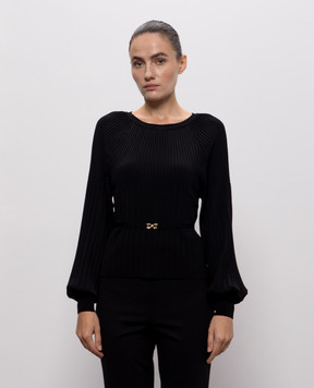 Twinset Чорний джемпер з поясом 262TT3451