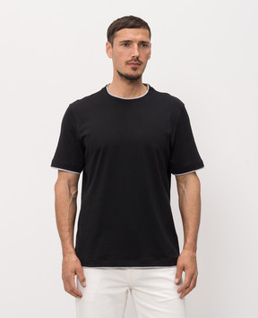 Brunello Cucinelli Черная футболка прямого кроя M0B137427
