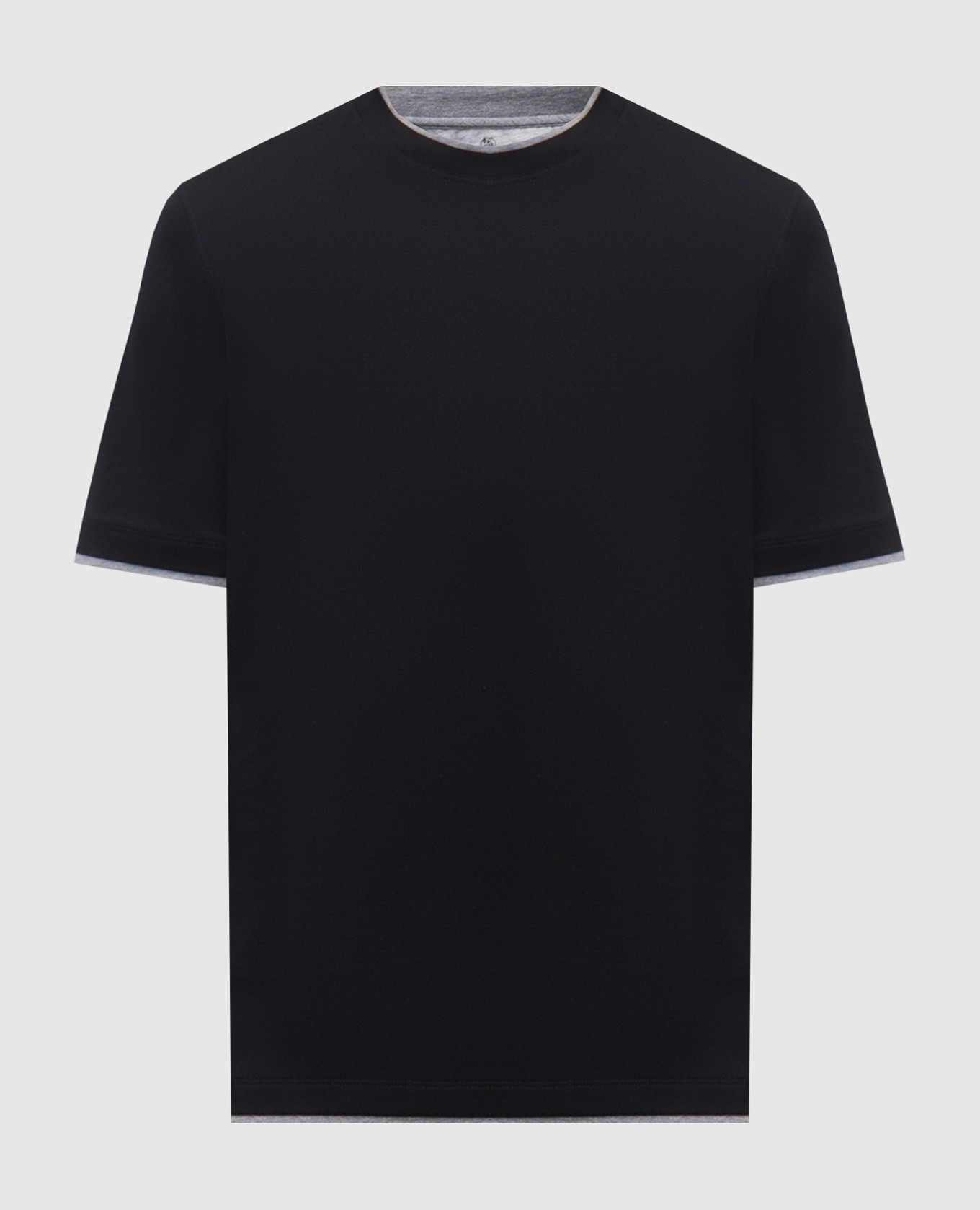 Черная футболка из хлопка с эффектом наложения слоев