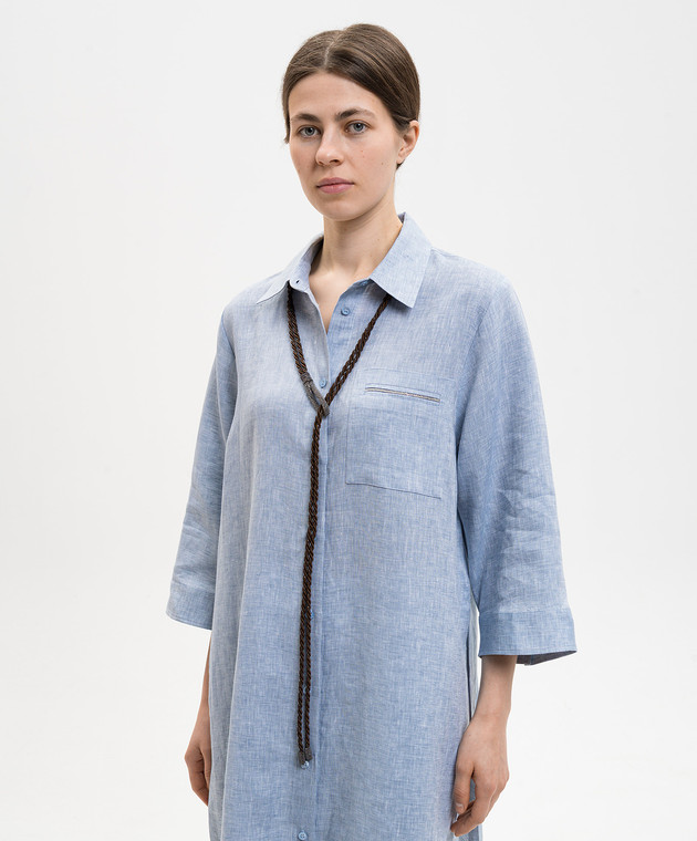 Peserico Коричневий плетений пояс з ланцюжком моніль S32604C0CC811 зображення 2