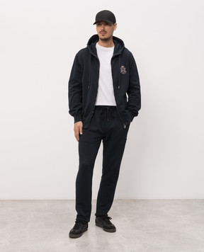Dolce&Gabbana Черные брюки с геральдической нашивкой логотипа GP07TZG7PZT