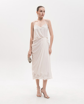 Ermanno Scervino Сукня кольору айворі із шовку з кристалами D482Q713APCTVKX