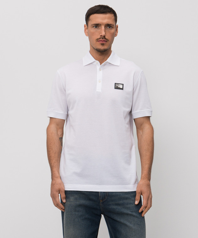 Dolce&Gabbana Белое поло с патчем логотипа G8PL4TG7P1D изображение 3