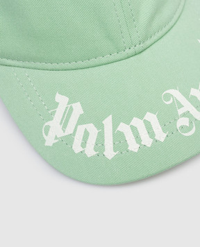 Palm Angels Детская зеленая кепка с принтом логотипа PBLB002S26FAB001