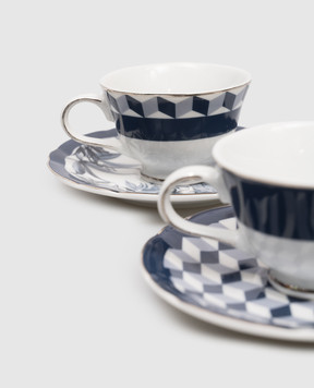 Baci Milano Набір порцелянових чашок для кави з блюдцями Versailles SCOFVER01