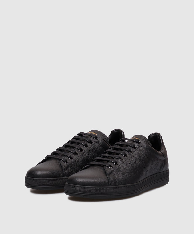 Tom Ford Черные кожаные кроссовки Warwick J1507LCL045L изображение 2