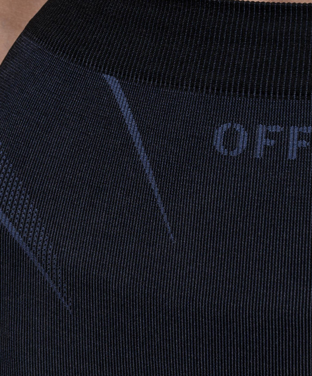 Off-White Голубые леггинсы с узором логотипа 2FH00405B изображение 5